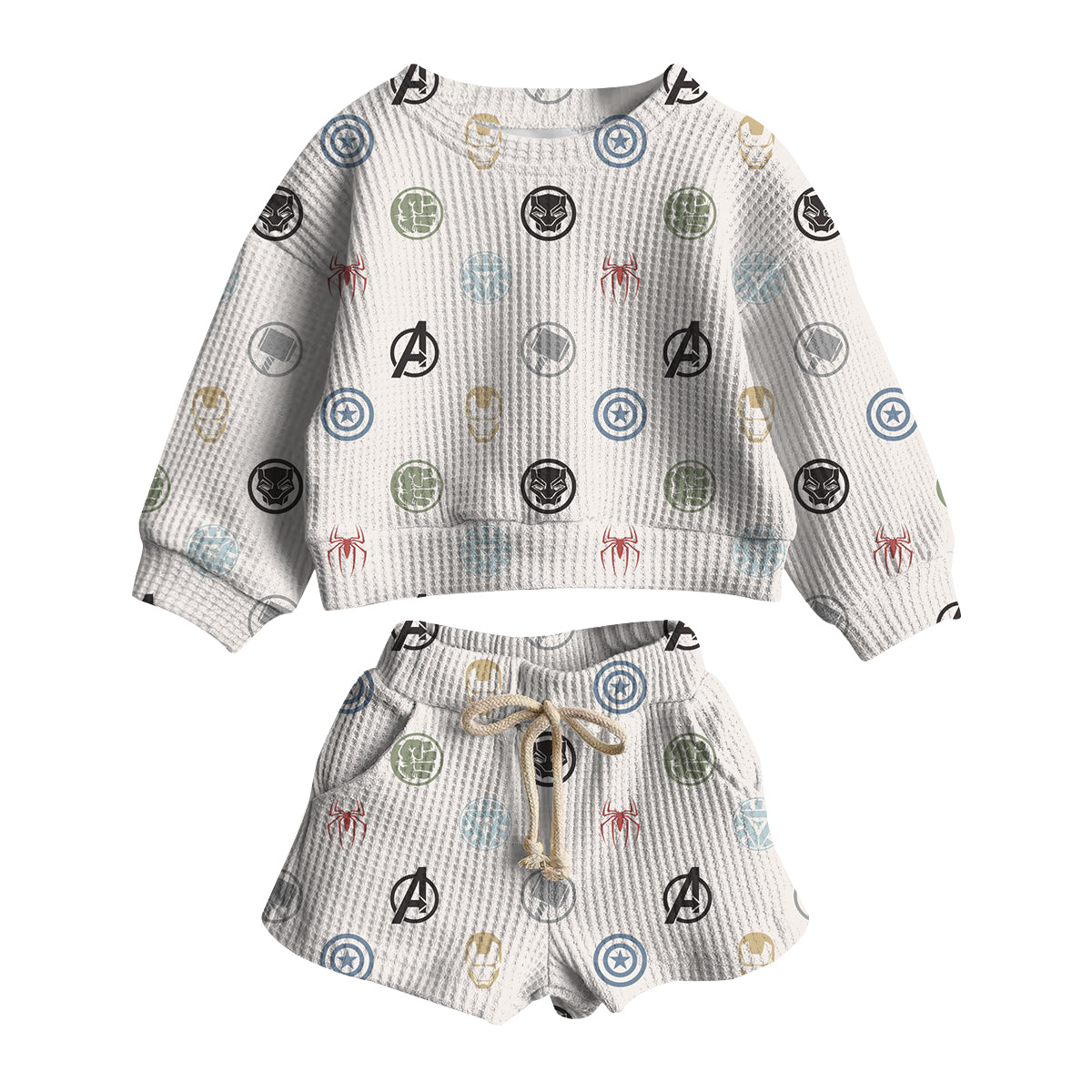PREORDER Superheroes Waffle Two Piece Set
