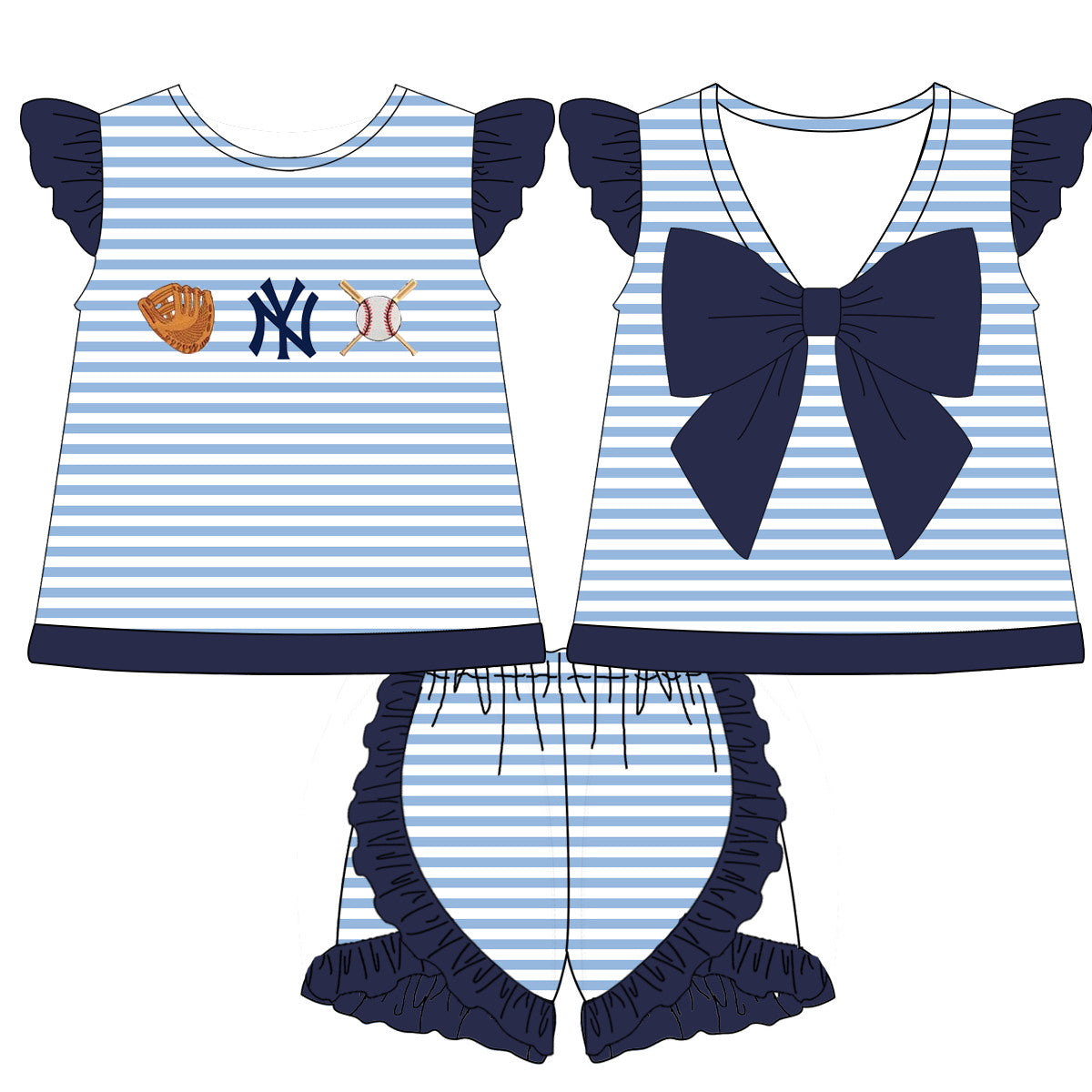 Baseball Smocked Outfit