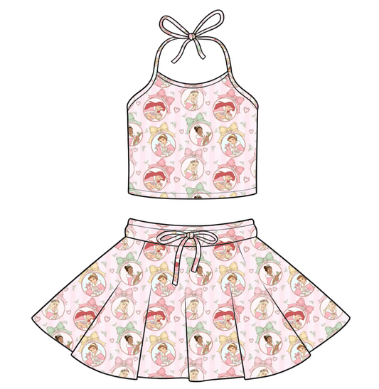 CHRISTMAS Princesses Yoga Skort Set